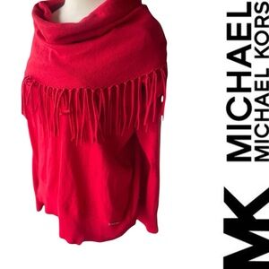 Michael Kors Vibrant Red Fringe Sweater